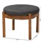 Baxton Studio Iliana Japandi Dark Grey Fabric and Walnut Brown Finished Wood Ottoman Footstool 233-13166-ZORO - alternate 4